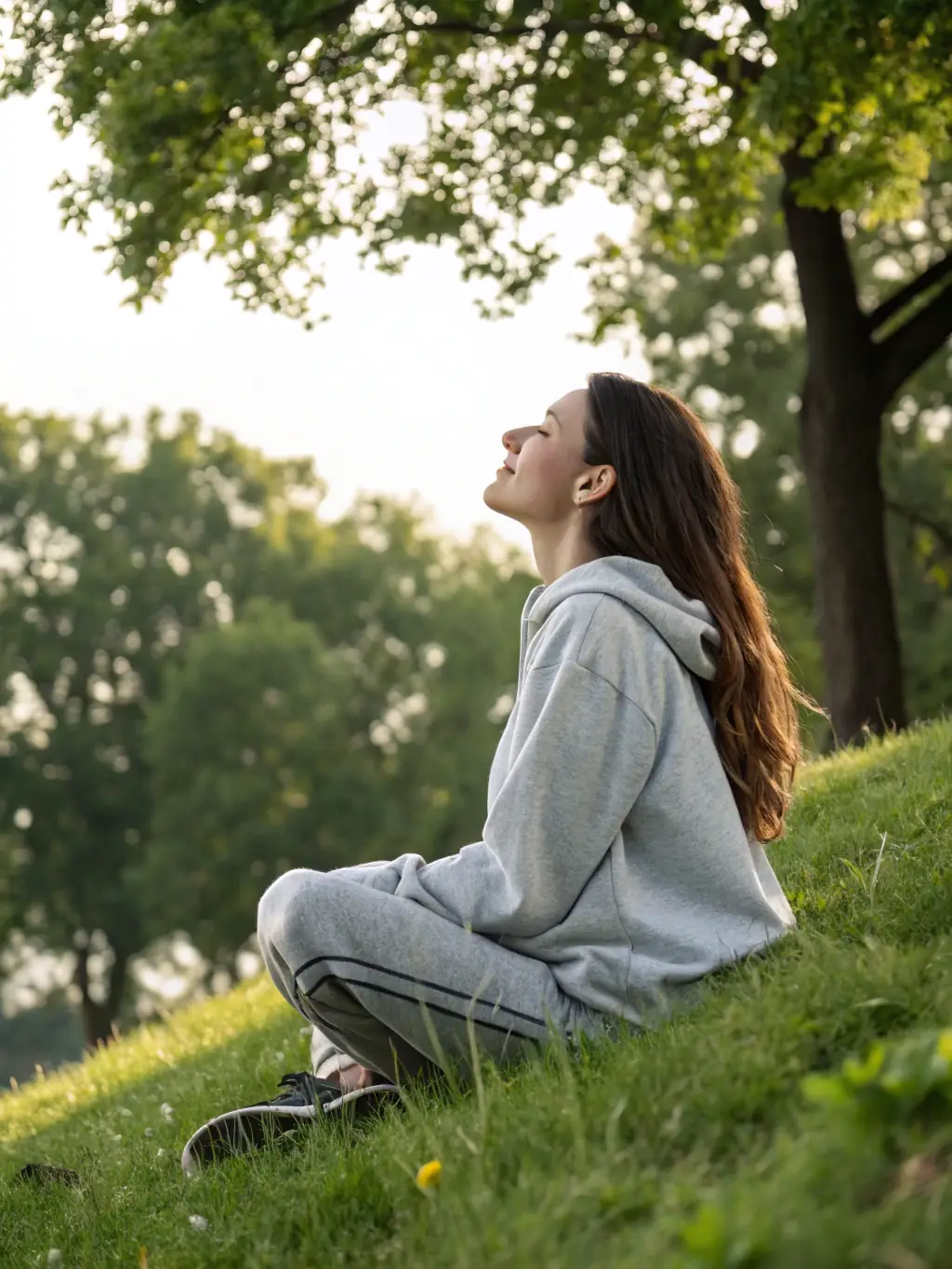 An inspiring image of a person meditating outdoors at sunrise, symbolizing personal growth and tranquility.